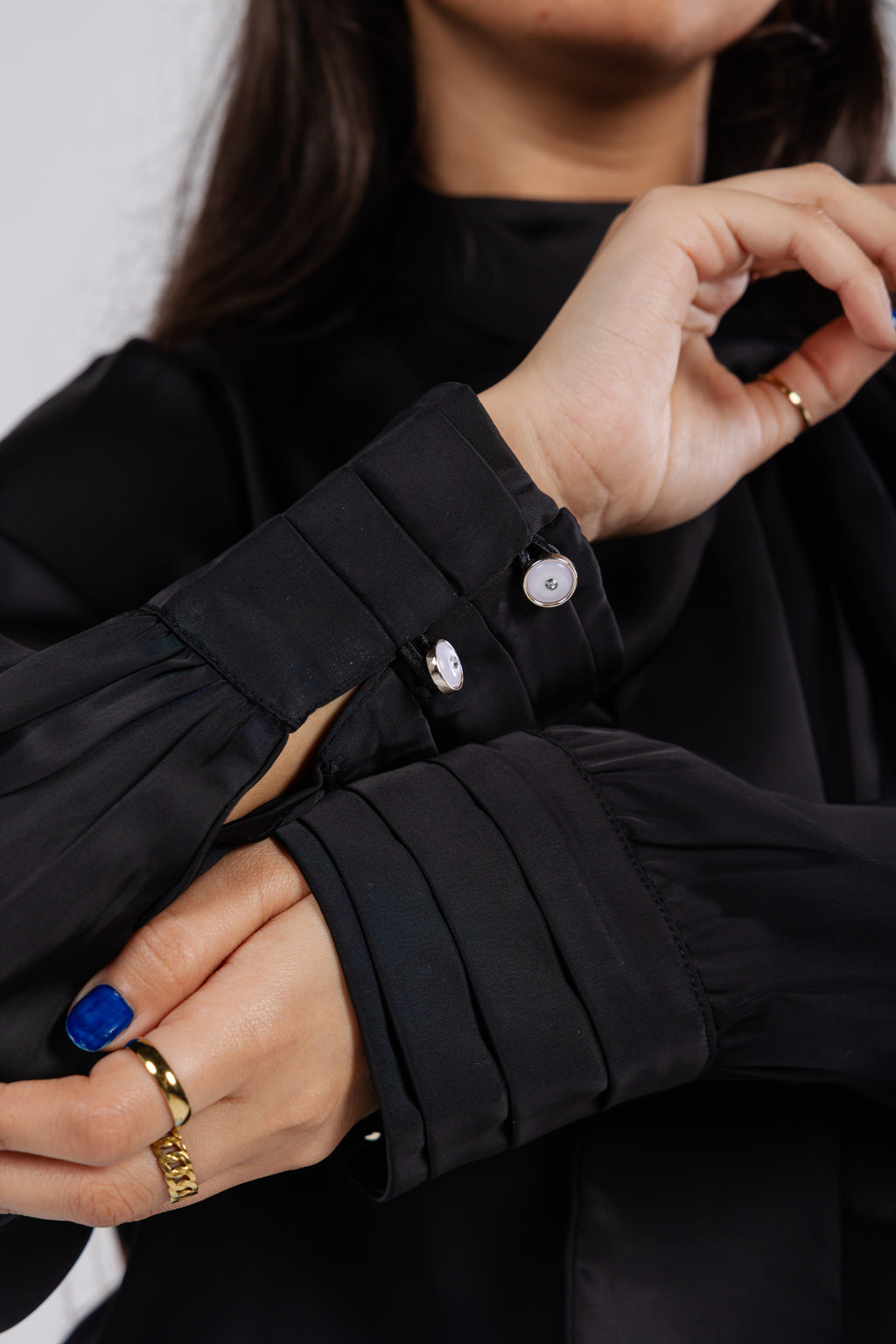 Tie-Neck Blouse - Black