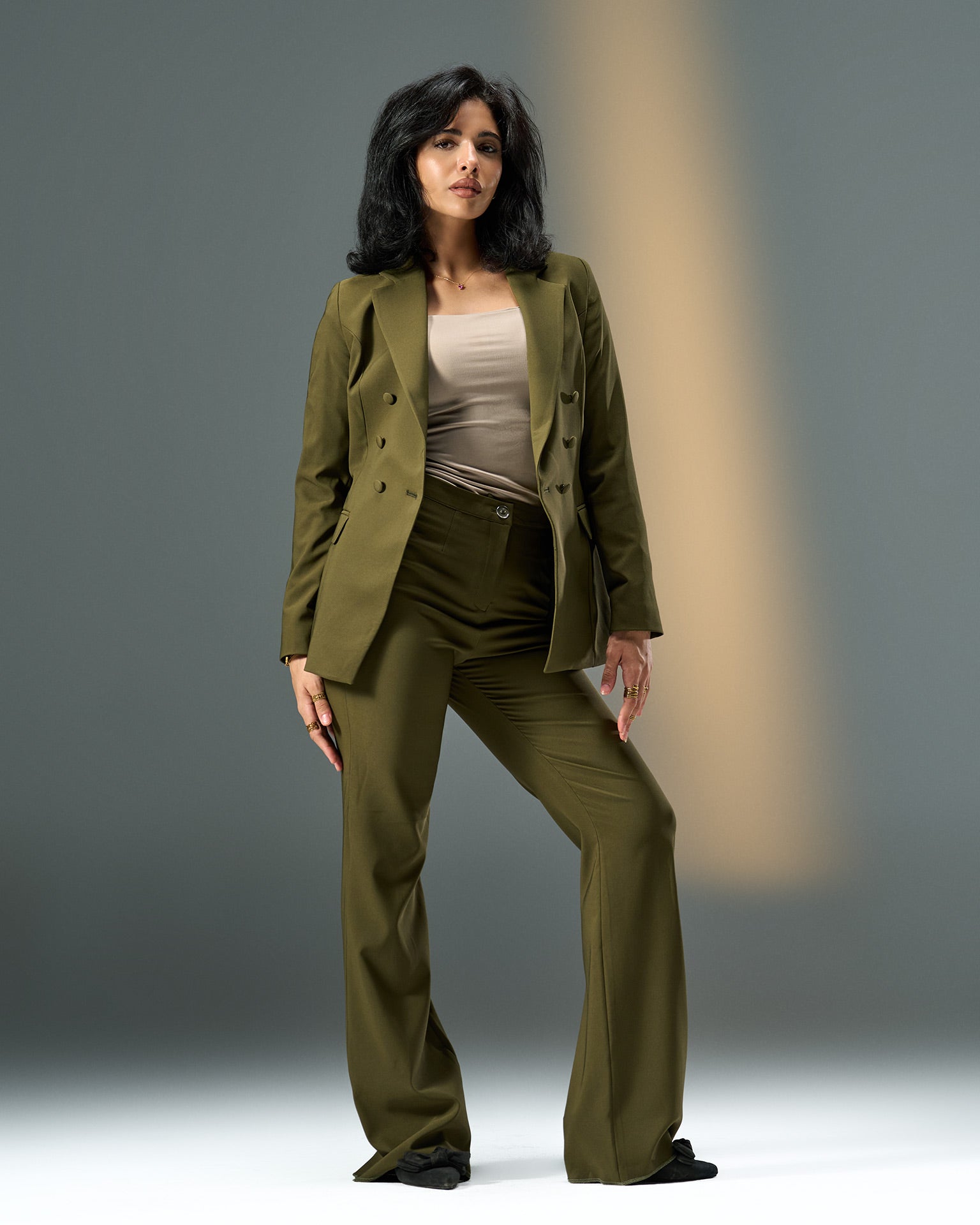 Monarch Tailored Suit – Olive Green