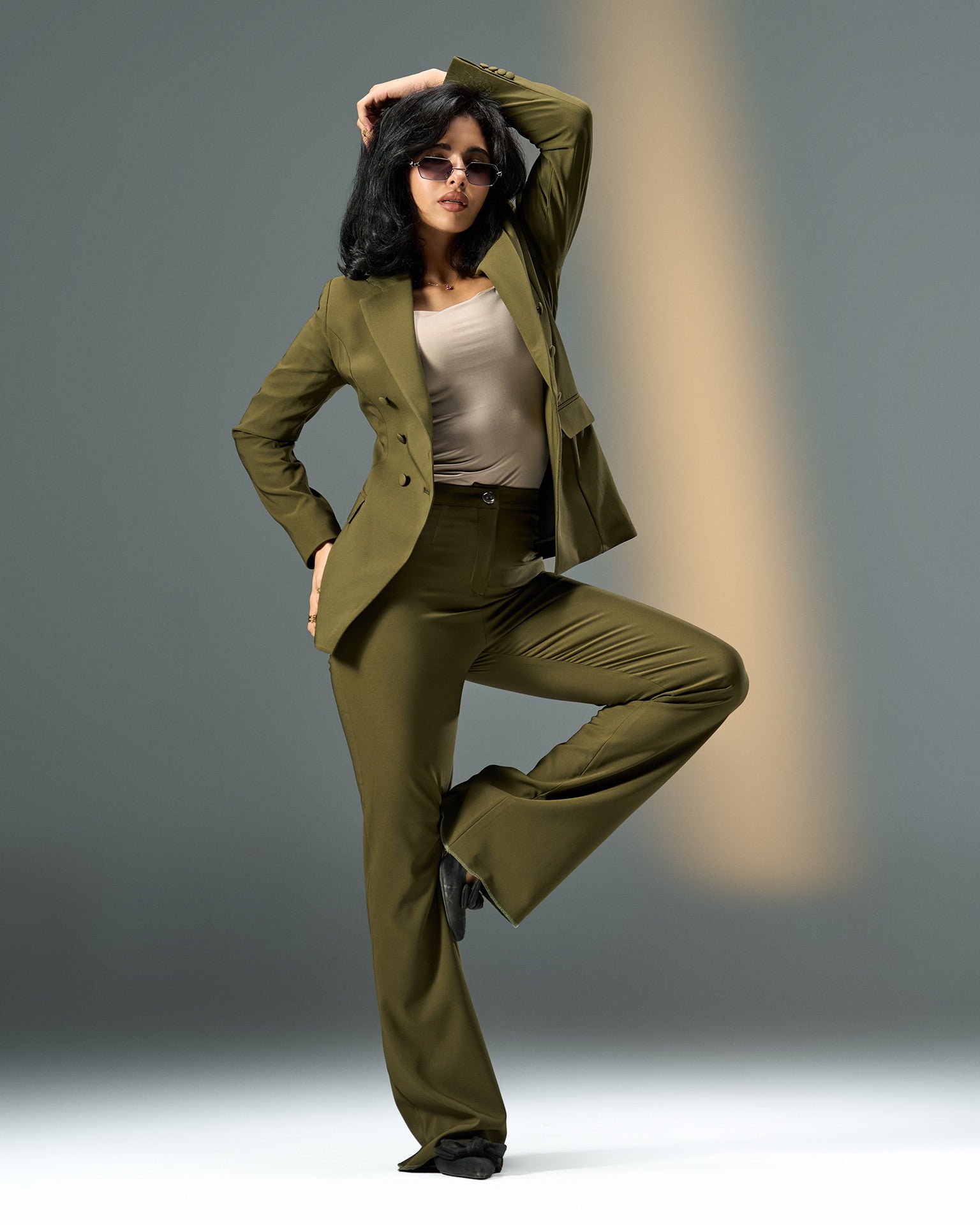 Monarch Tailored Suit – Olive Green