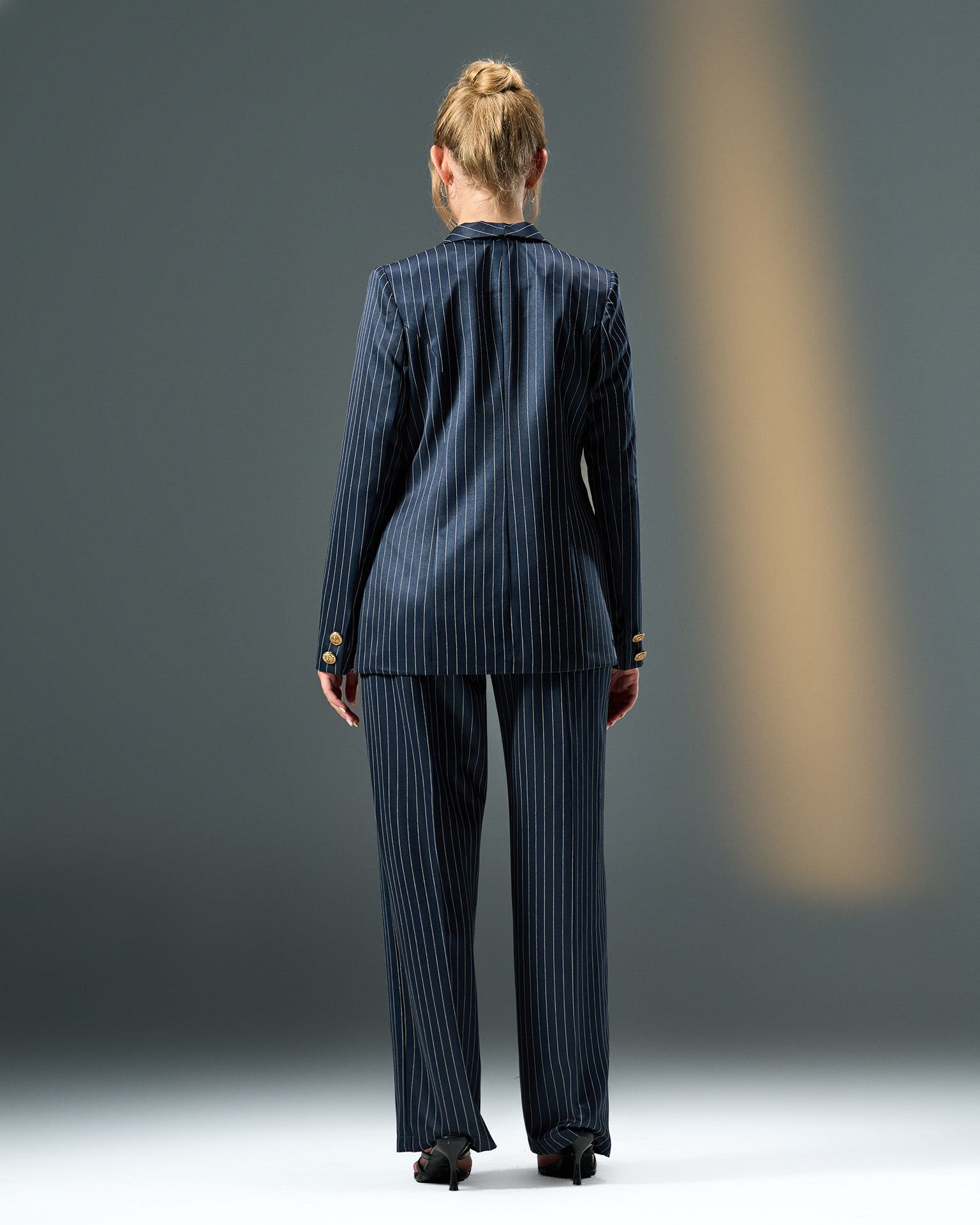Prestige Pinstripe Suit – Navy Blue