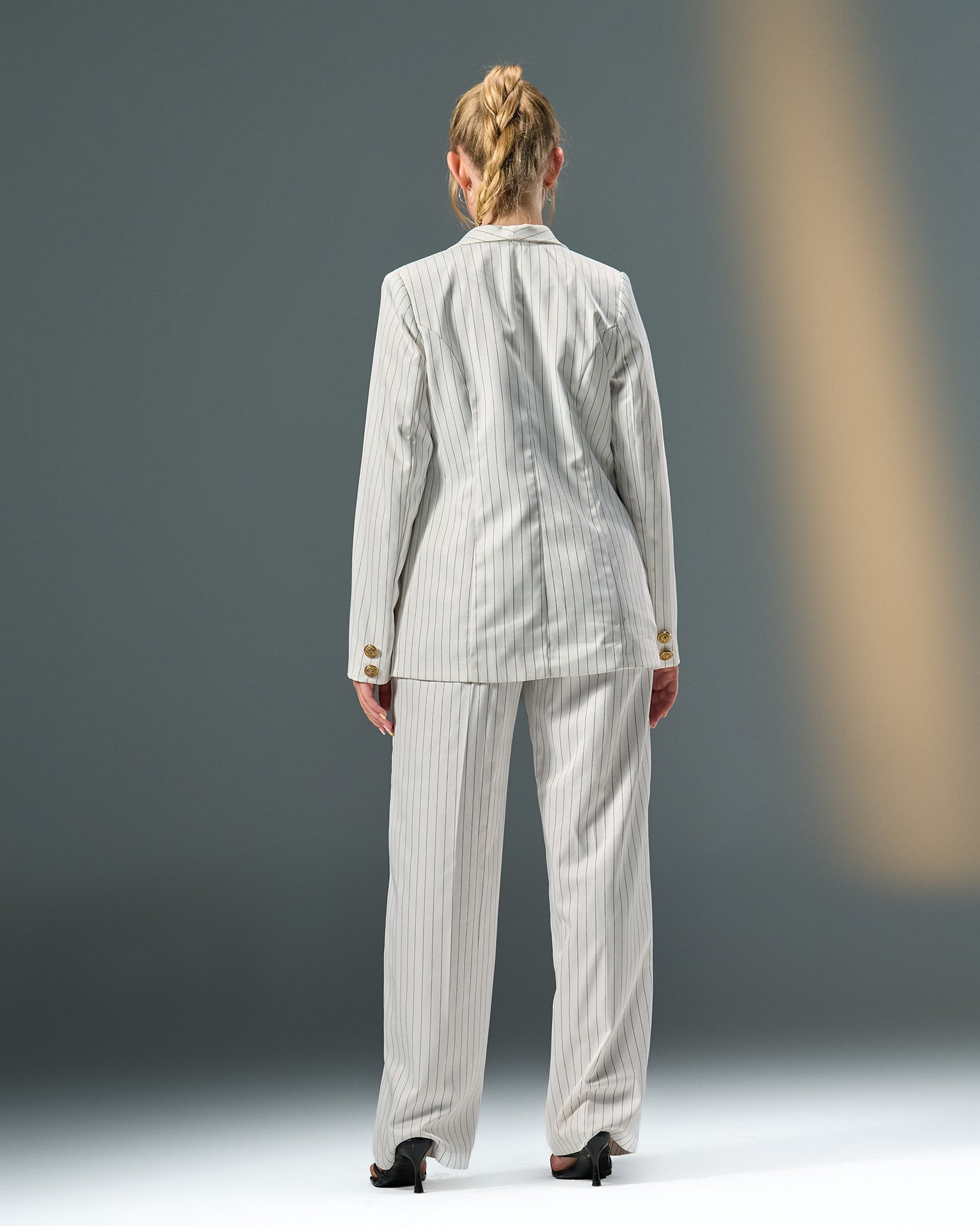 Prestige Pinstripe Suit – White