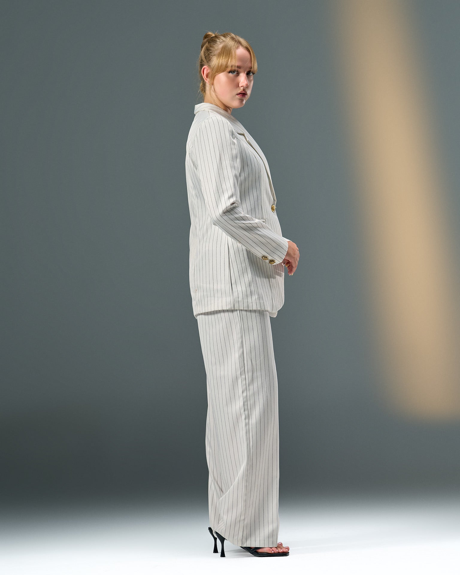 Prestige Pinstripe Suit – White