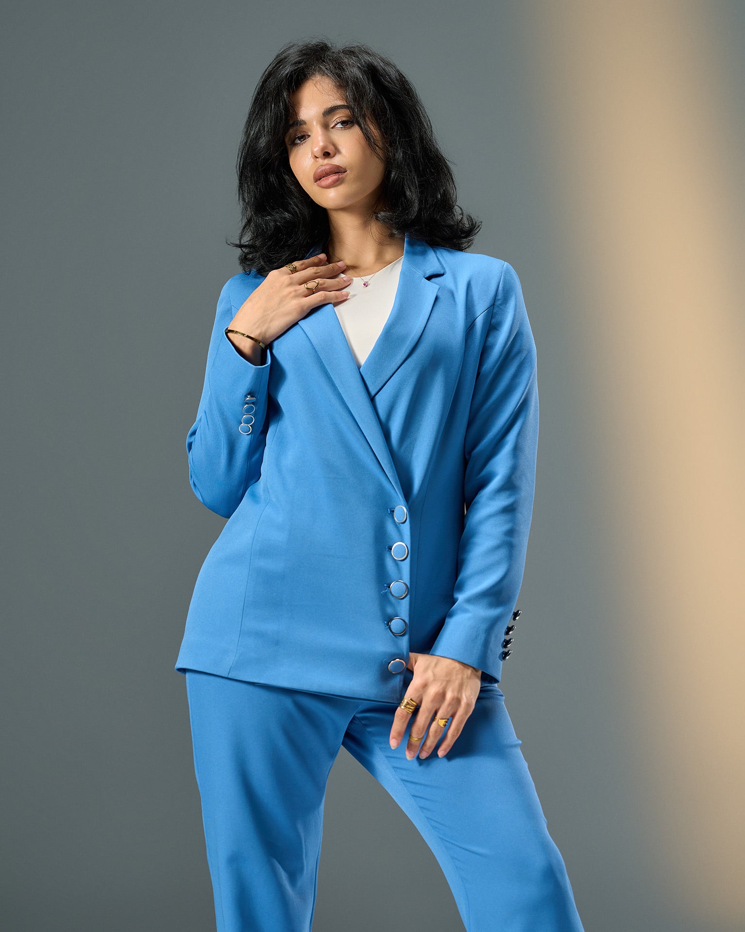 Prestige Double-Breasted Suit – Powder Blue